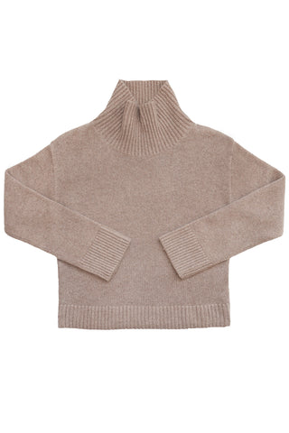 Cashmere Turtleneck in Heathered Brown