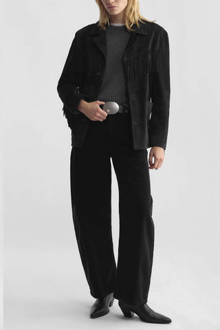 Corduroy Tribeca Pant in Jet Black