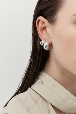 Small Figure Hoops in Silver