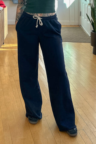Hailey Fleece Pant in Navy