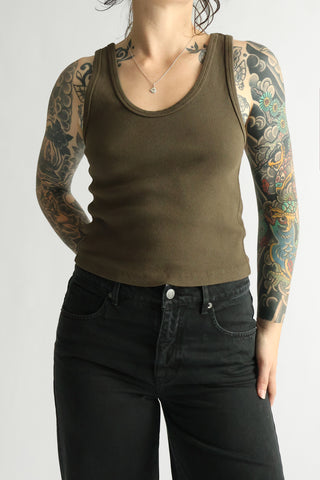 Blondie Tank in Dark Olive