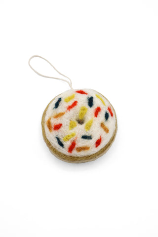 Donut Ornament - White Glaze