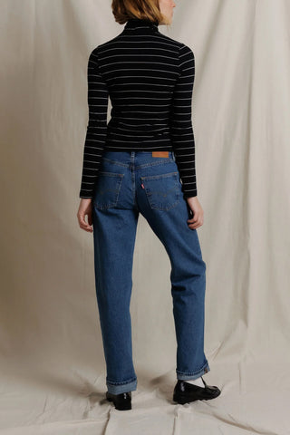 Cindy Turtleneck in Black Stripe
