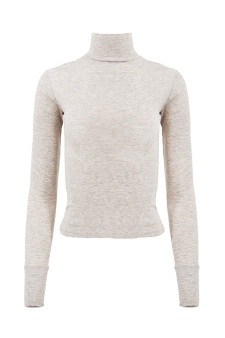 Hayden Turtleneck in Heather Oatmeal