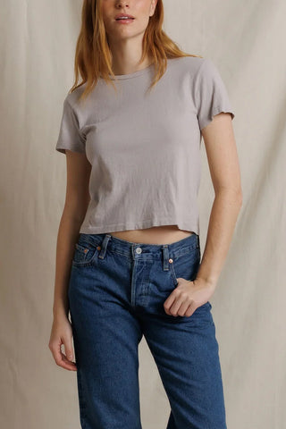 Lisa Slim Crew in Cloud Gray