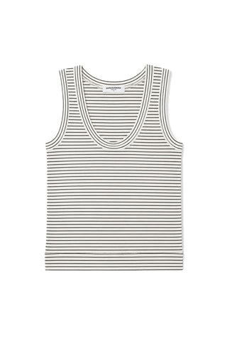 Vicky Tank in Natural/Black Stripe