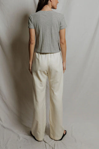 Vivian Tee in Natural/Black Stripe