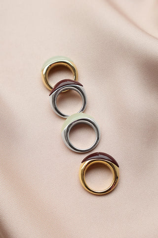 Beatrice Ring in Sterling Silver with Red Mookiate