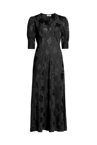 Zadie Dress in Black Poppy Jacquard