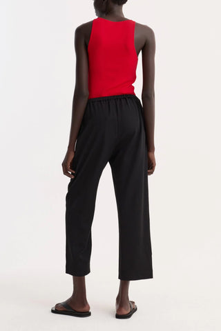 Cropped Wide Leg Trousers in Black
