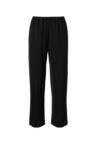 Cropped Wide Leg Trousers in Black