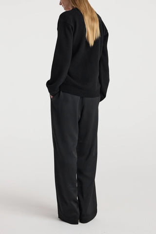 Off-Shoulder Wrap Cardigan in Black