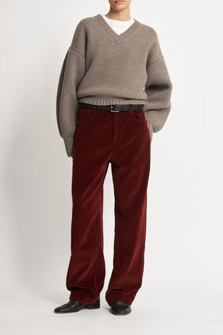 Sculptural Compact V-Neck in Clay Melange