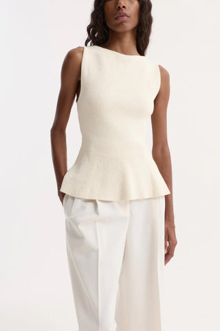 Sculptural Knitted Top in Cream