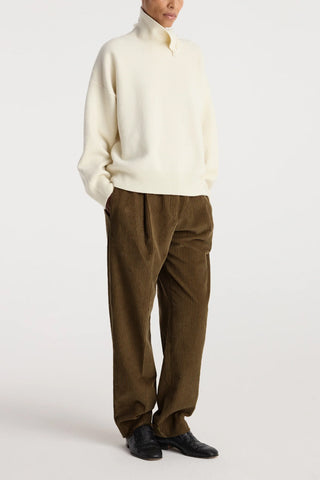 Turtleneck With Raw Details in Off White