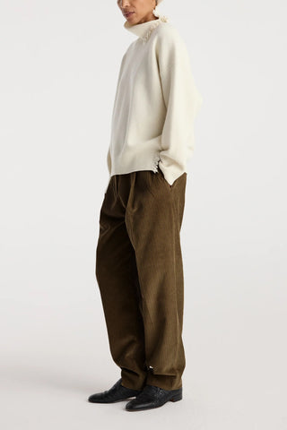 Turtleneck With Raw Details in Off White