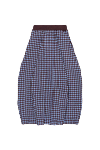 Uovo Skirt in Salvia Blue/Dark Cherry