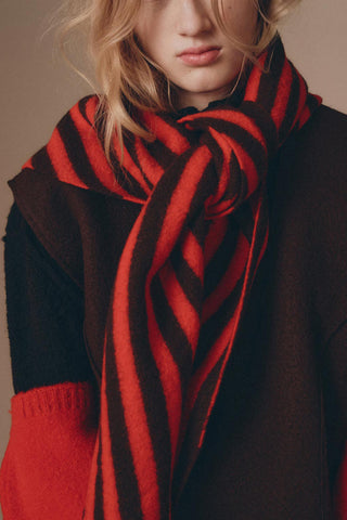 Danpen Scarf in Tomato/Chocolate
