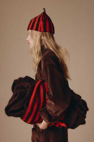 Ukiyo Hat in Tomato/Chocolate