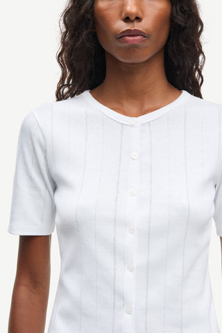Sajuni Short Sleeve Cardigan in White