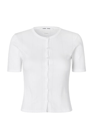 Sajuni Short Sleeve Cardigan in White