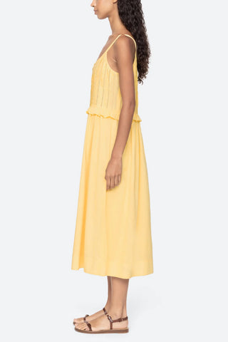 Alberte Solid Tank Dress in Yellow