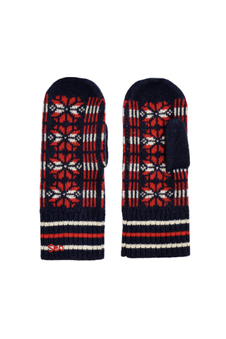 Ayla Knit Mittens in Navy