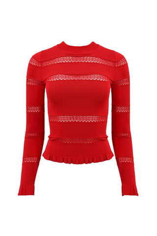 Devon Knit Top in Red