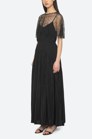 Carlotta Beaded Maxi Dress in Black