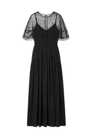 Carlotta Beaded Maxi Dress in Black