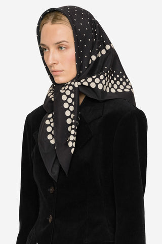 Elly Scarf in Black Polkadot