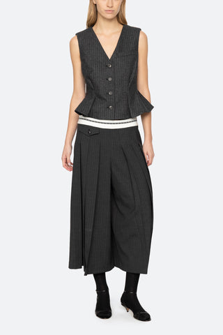 Johanna Pinstripe Vest in Gray