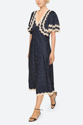 Shay Midi Dress in Navy