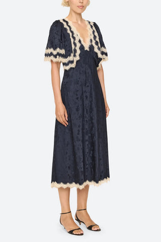 Shay Midi Dress in Navy