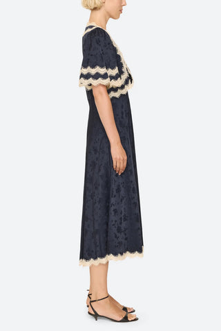 Shay Midi Dress in Navy