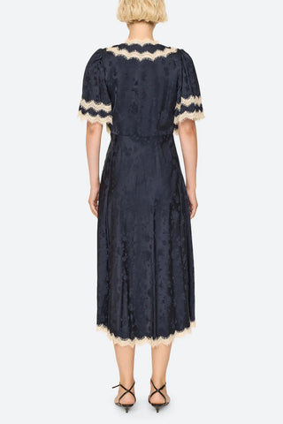 Shay Midi Dress in Navy