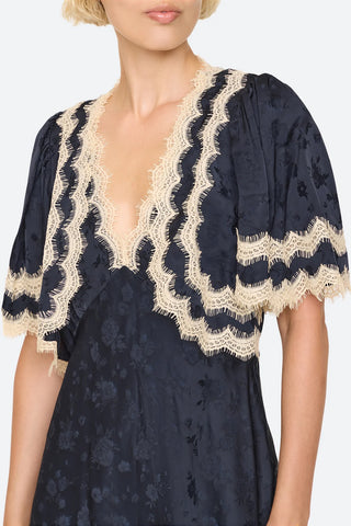 Shay Midi Dress in Navy