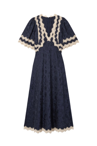 Shay Midi Dress in Navy