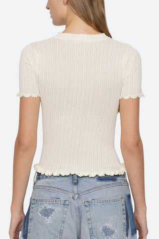 Abbie Knit Tee in Cream