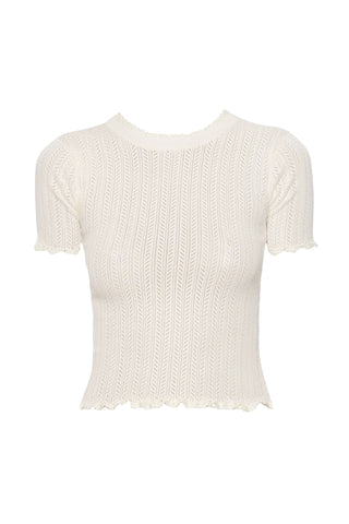 Abbie Knit Tee in Cream