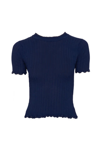 Abbie Knit Tee in Navy