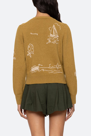 Clyde Lighthouse Cardigan in Ochre