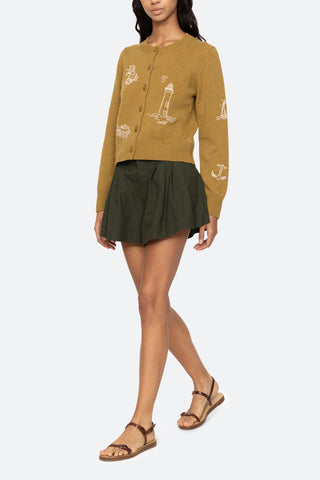 Clyde Lighthouse Cardigan in Ochre