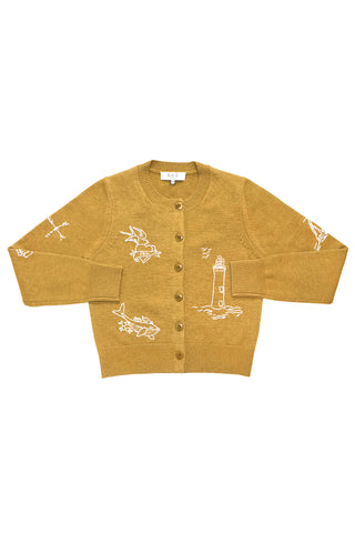 Clyde Lighthouse Cardigan in Ochre