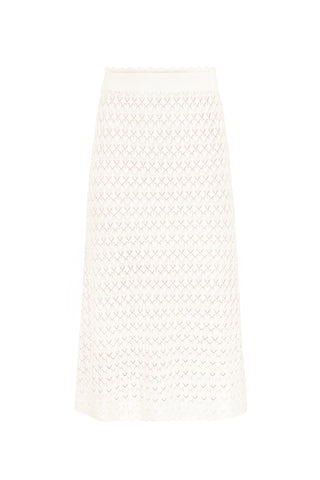 Rue Knit Midi Skirt in Cream
