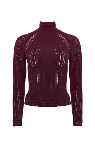 Paxton Knit Turtleneck in Burgundy