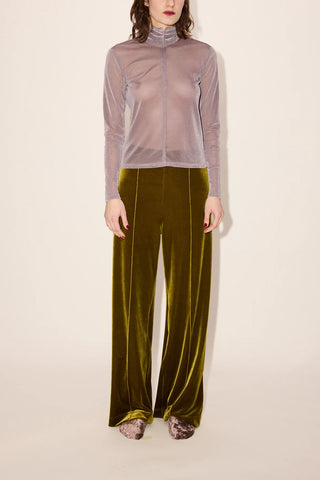 Velvet Top Stitched Pants in Pear