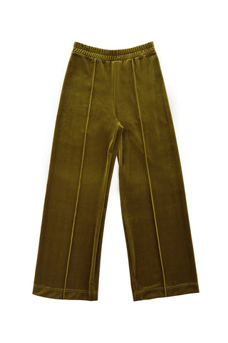 Velvet Top Stitched Pants in Pear