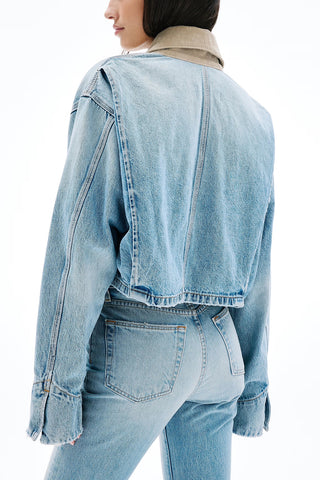 Conor Cropped Worker Jacket in East Meets West