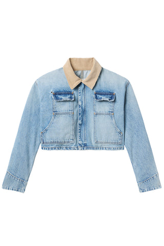Conor Cropped Worker Jacket in East Meets West